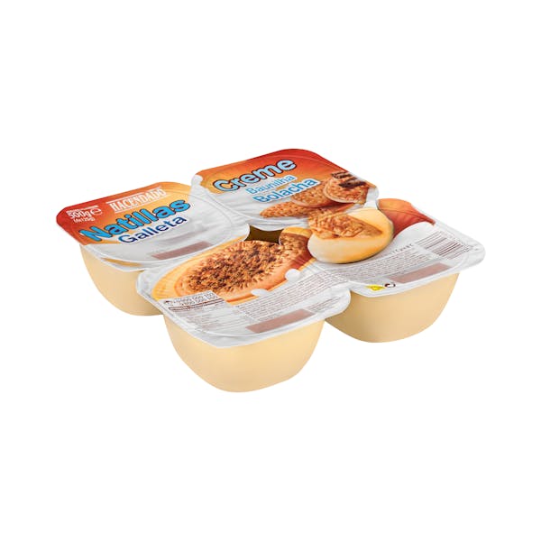 Natillas sabor vainilla con galleta Hacendado mercadona