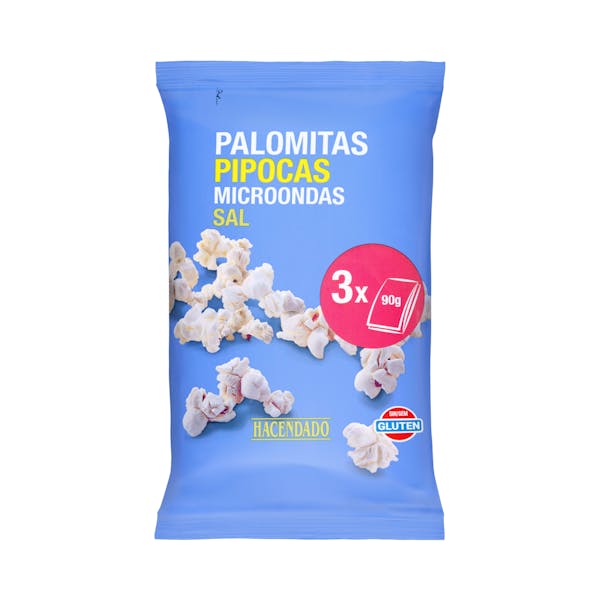 Palomitas de maíz con sal Hacendado para microondas mercadona