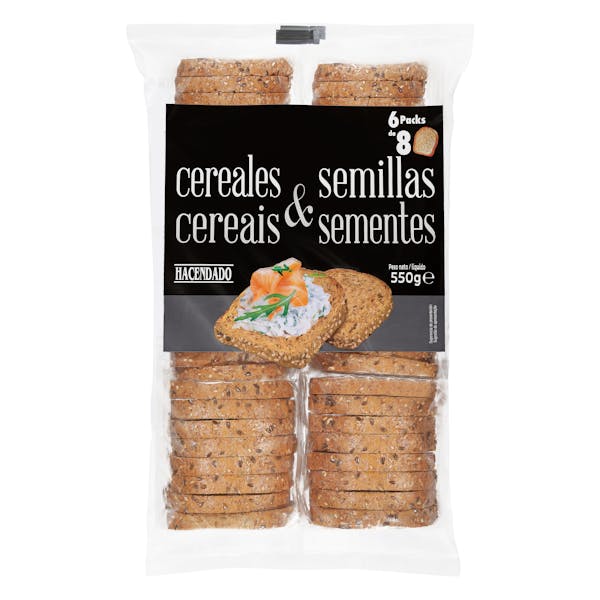 Pan tostado cereales y semillas Hacendado mercadona
