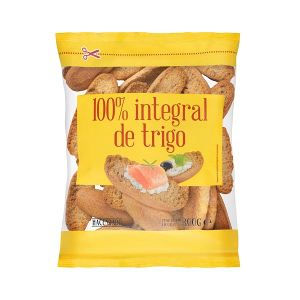 Panecillo tostado 100% integral de trigo Hacendado mercadona