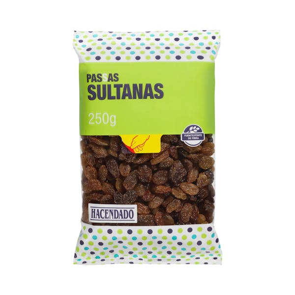 Pasas sultanas sin semillas Hacendado mercadona