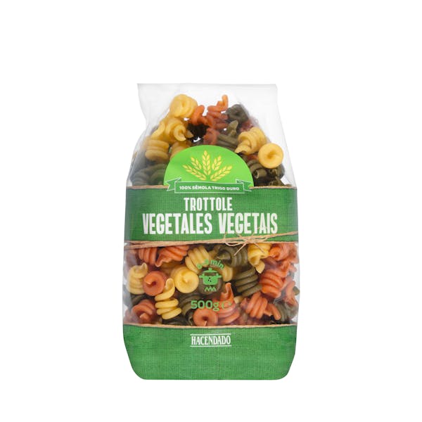Pasta trottole vegetales Hacendado mercadona