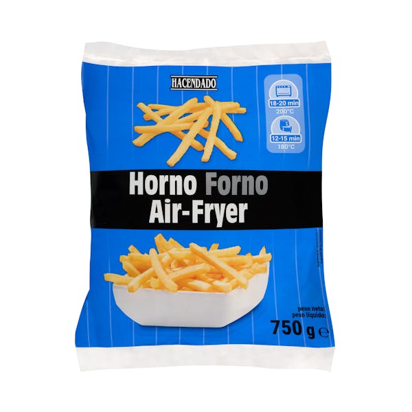 Patatas fritas horno y air fryer Hacendado ultracongeladas mercadona
