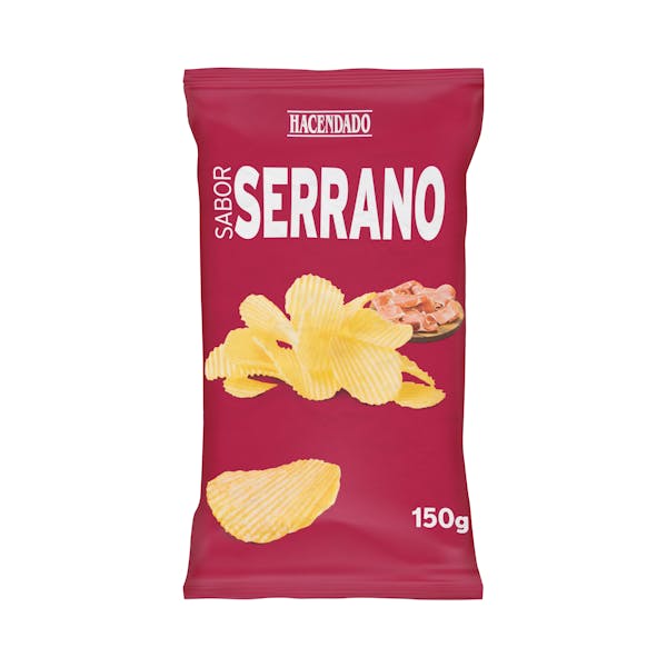 Patatas fritas onduladas Hacendado sabor jamón serrano mercadona
