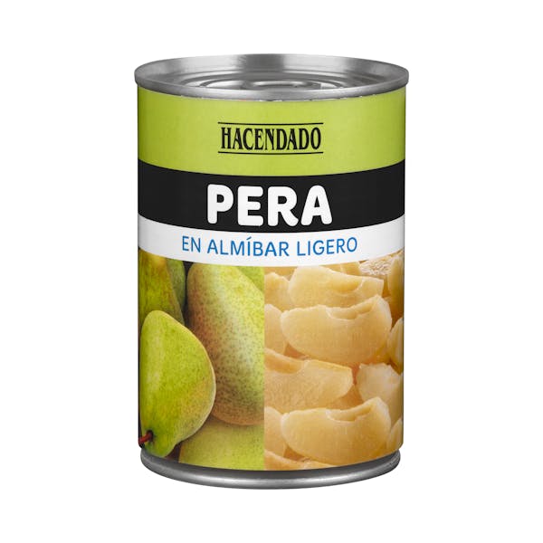 Pera en almíbar ligero Hacendado mercadona
