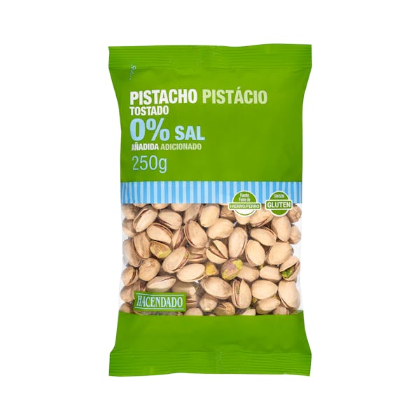 Pistacho tostado Hacendado 0% sal añadida mercadona
