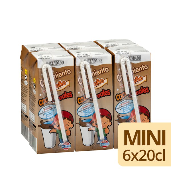 Preparado lácteo con cacao y cereales crecimiento Hacendado +1 año mercadona