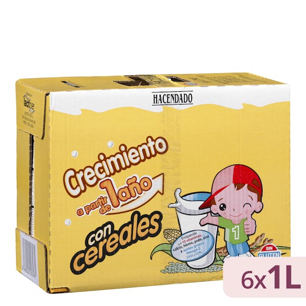 Preparado lácteo con cereales crecimiento Hacendado +1 año mercadona