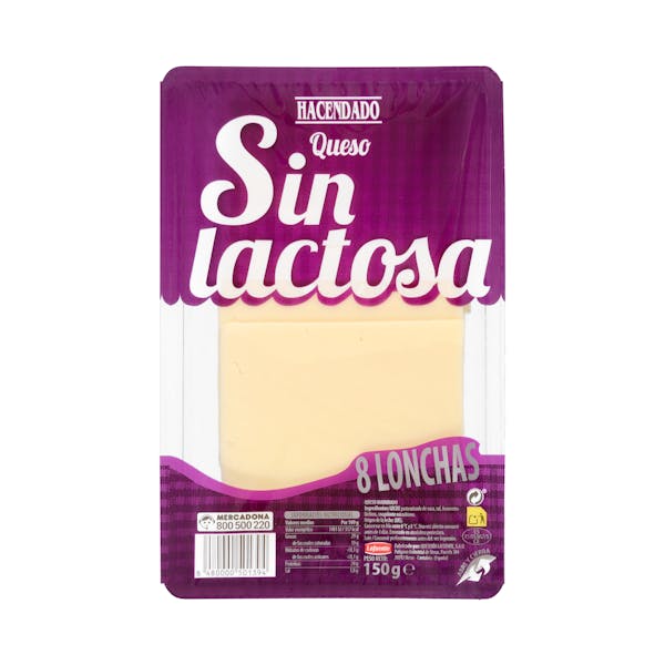 Queso lonchas sin lactosa de vaca Hacendado mercadona