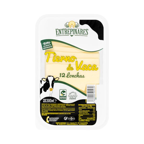 Queso lonchas tierno de vaca Entrepinares mercadona