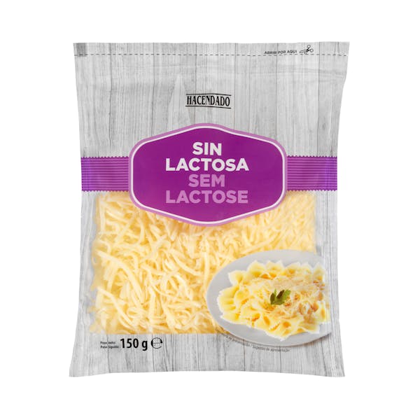 Queso rallado sin lactosa de vaca Hacendado mercadona