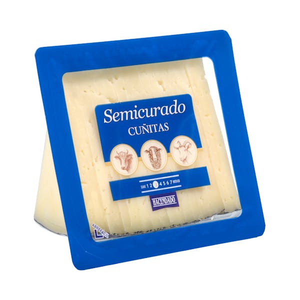 Queso semicurado mezcla Hacendado cortado en cuñitas mercadona