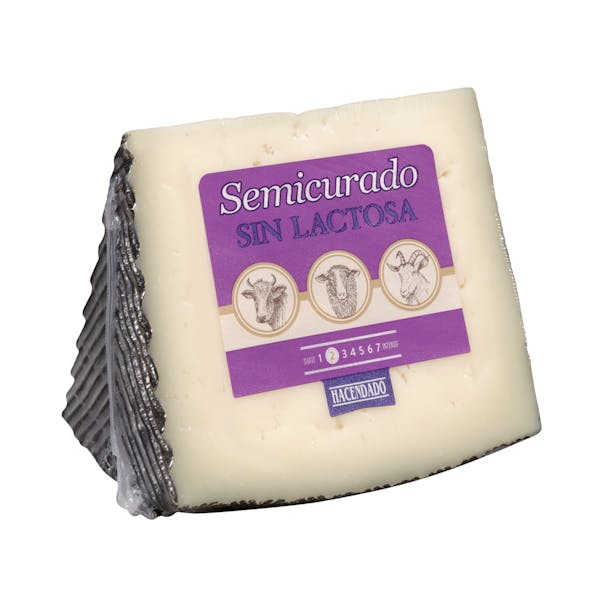 Queso semicurado sin lactosa mezcla Hacendado mercadona