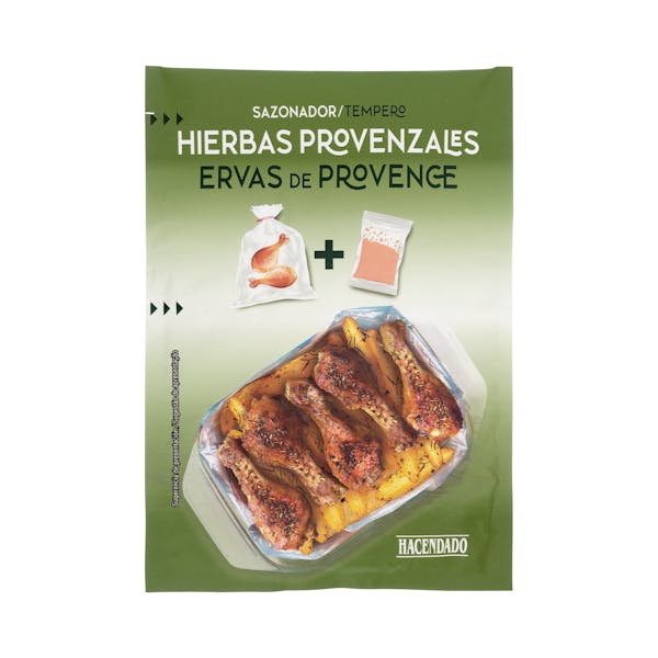 Sazonador hierbas provenzales Hacendado para pollo y costillas mercadona