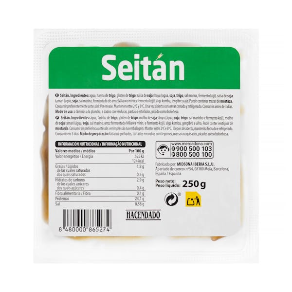 Seitán Hacendado mercadona