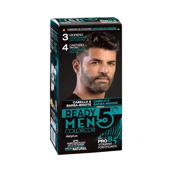 Tinte cabello hombre 3 moreno 4 castaño Deliplus 0% amoníaco mercadona