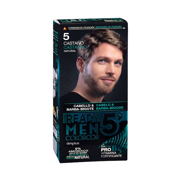 Tinte cabello hombre 5 castaño natural Deliplus 0% amoníaco mercadona