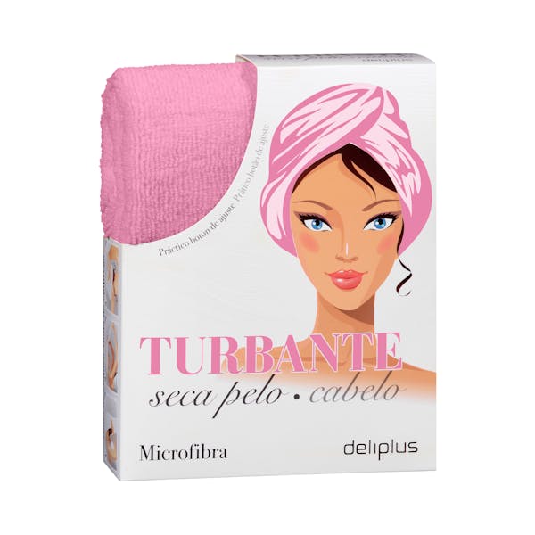Toalla turbante seca pelo microfibra Deliplus mercadona