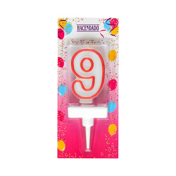 Vela de cumpleaños 9 Hacendado mercadona