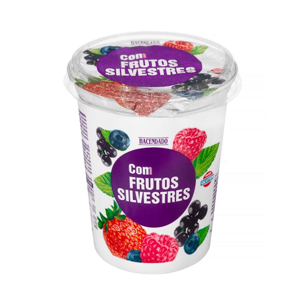 Yogur cremoso Hacendado con frutos silvestres mercadona
