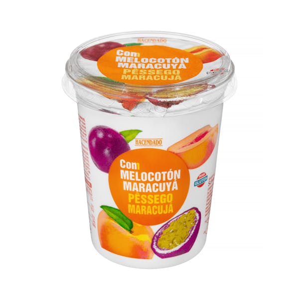 Yogur cremoso Hacendado con melocotón y maracuya mercadona