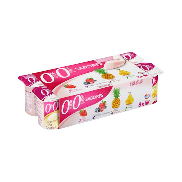 Yogur sabores Hacendado 0% m.g 0% sin azúcares añadidos mercadona