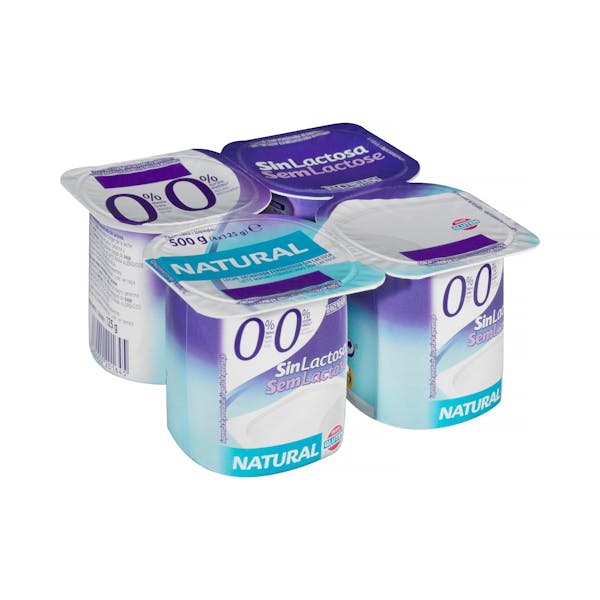 Yogur sin lactosa natural Hacendado 0% m.g 0% sin azúcares añadidos mercadona