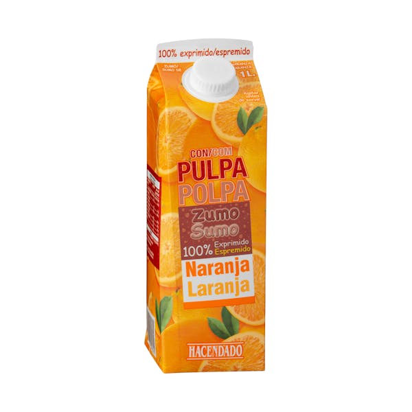 Zumo pura naranja con pulpa Hacendado mercadona
